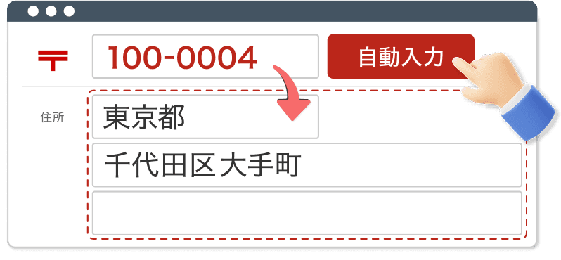 郵便番号から住所を取得